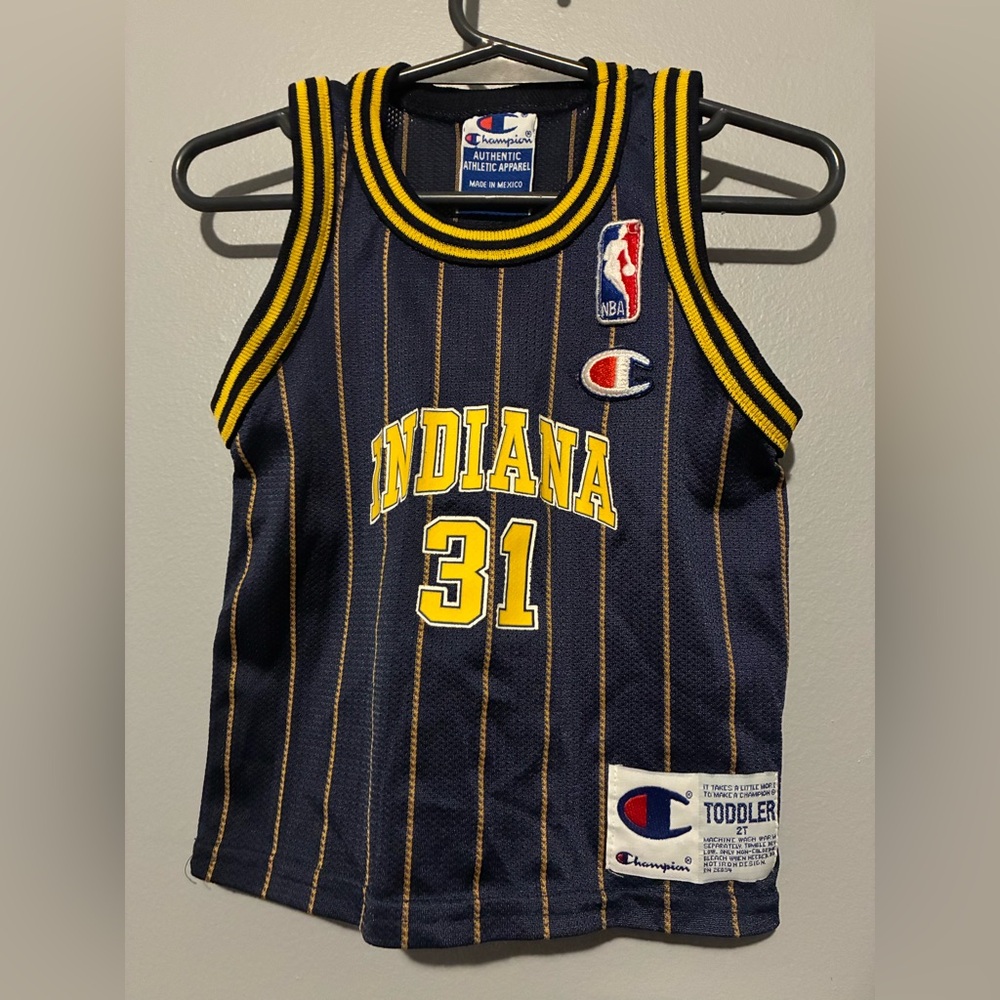 Vintage Reggie Miller Indiana Pacers 90's NBA Champion Jersey size 2t